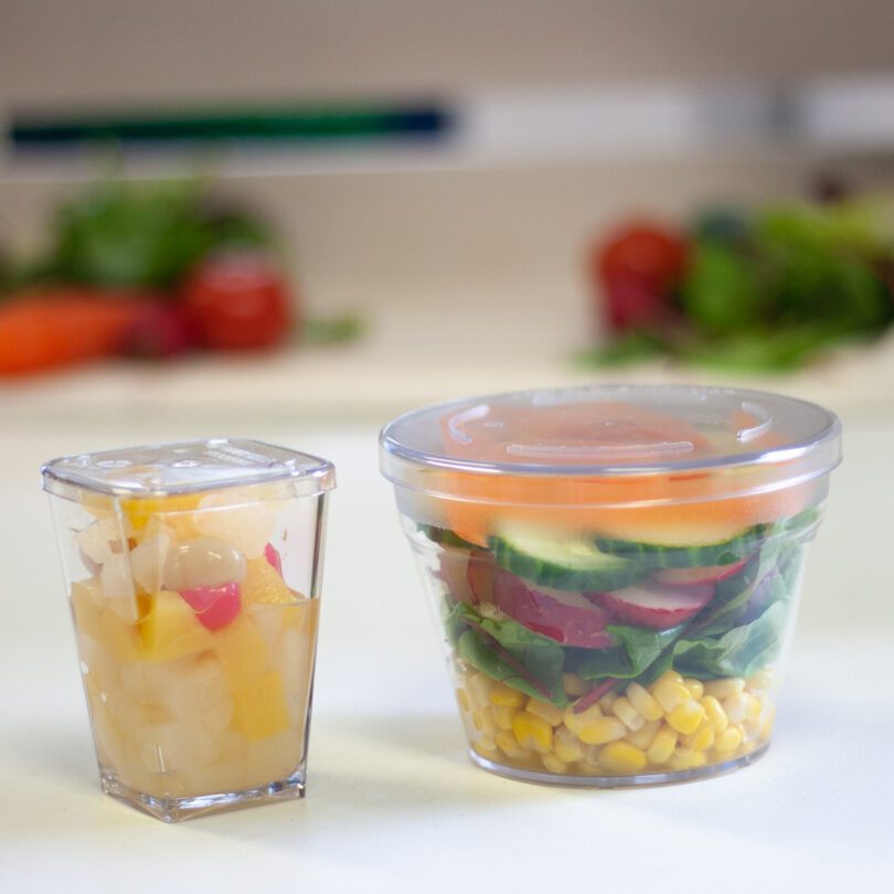 Small Clear Salad Pot with Lid