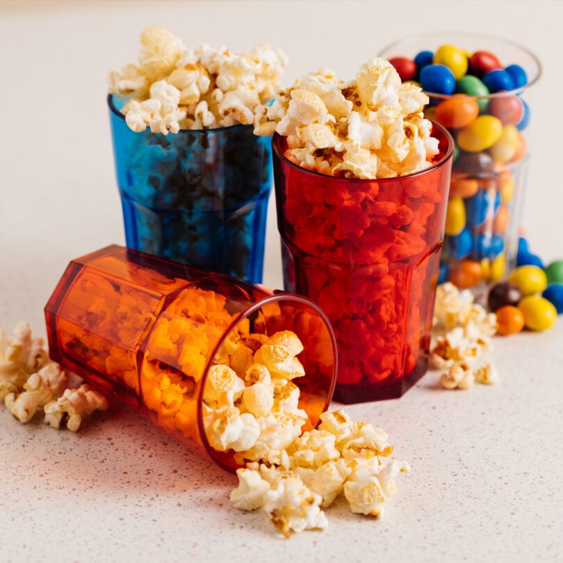 Rainbow American Style Tumblers with Popcorn