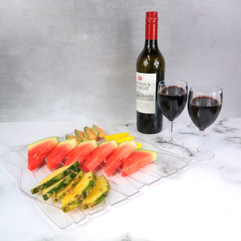 Red Wine Glasses with Fruit Slices