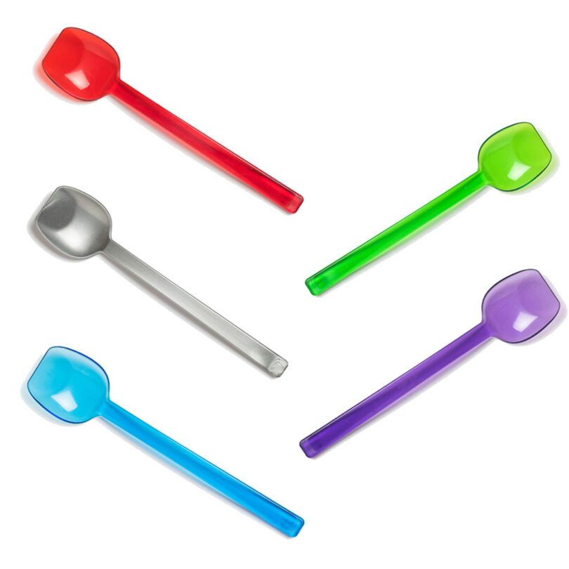 Wide Feeding & Dessert Spoons in Assorted Colours