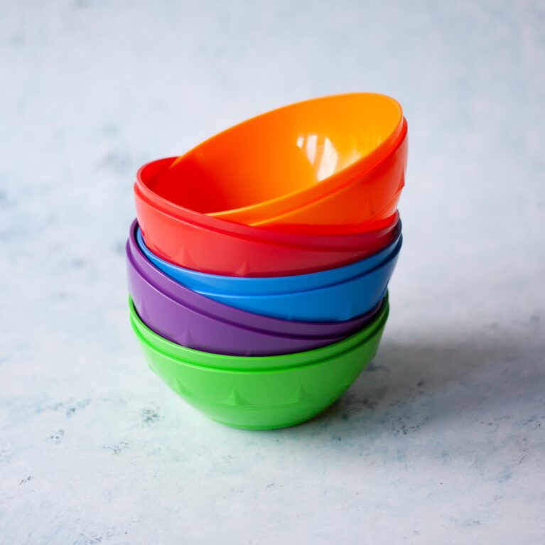 Children's Rainbow Plastic Bowls