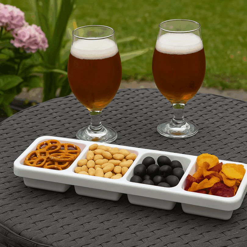 Caddy Box with Snacks in Beer Garden Setting
