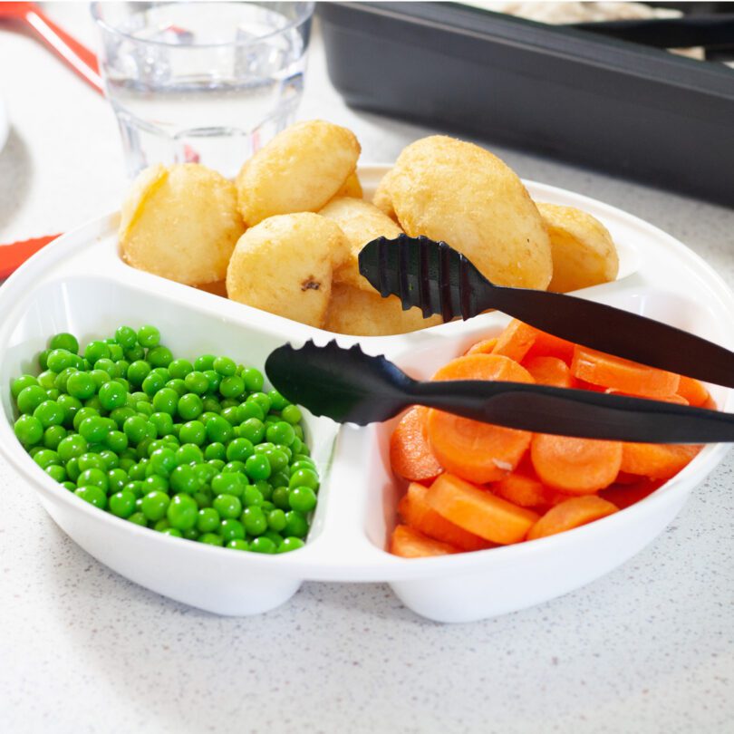 White Sharing Plate with Roast Dinner Sides