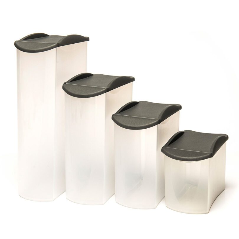 Store & Pour Dry Food Containers with grey lid in various sizes