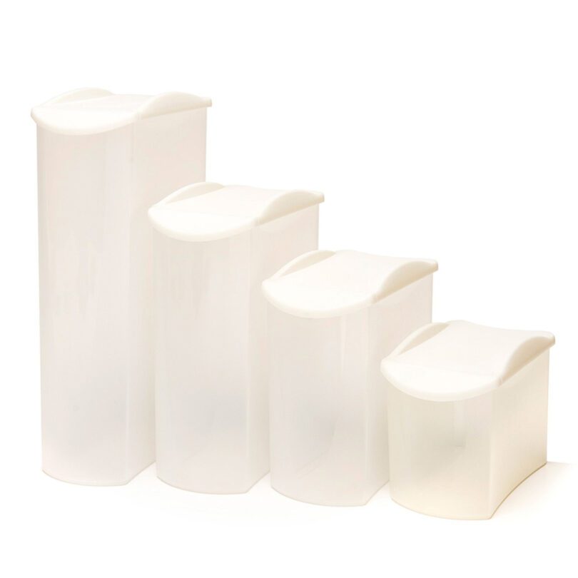 Store & Pour Dry Food Containers with white lid in various sizes