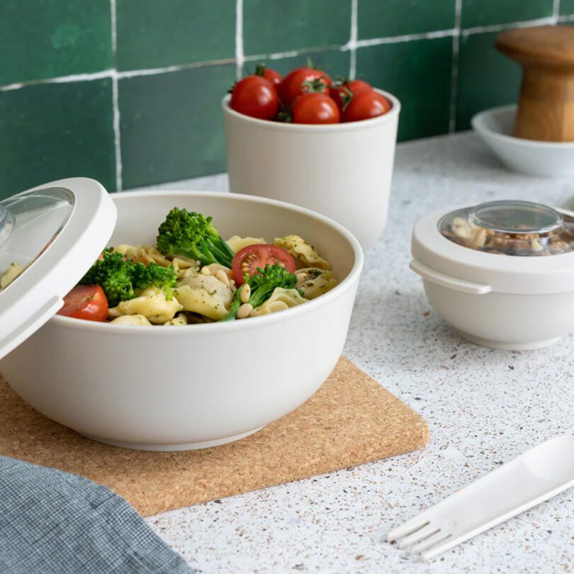 Veggie Pasta Salad in 1L Ivory Serving Bowl