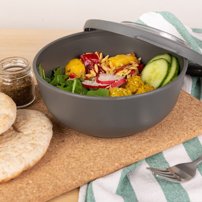 Fresh Vegetables in Airtight Grey Serving Bowl