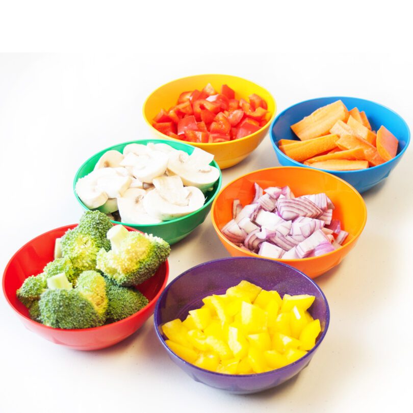 Rainbow Ingredient Prep Bowls