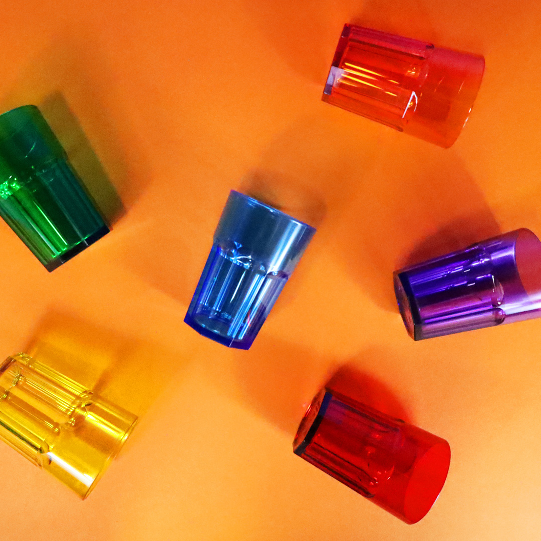 Rainbow Plastic Tumbler Set