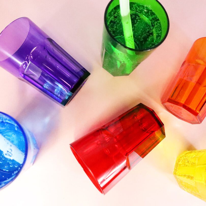 Set of Rainbow Plastic Cups