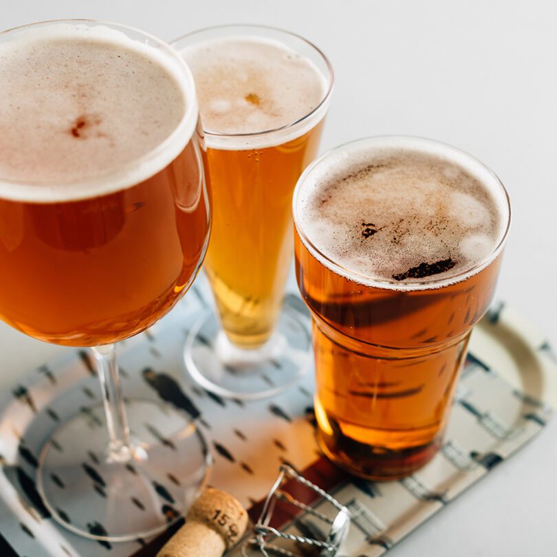 Assorted Barware with Beer Pint Glass