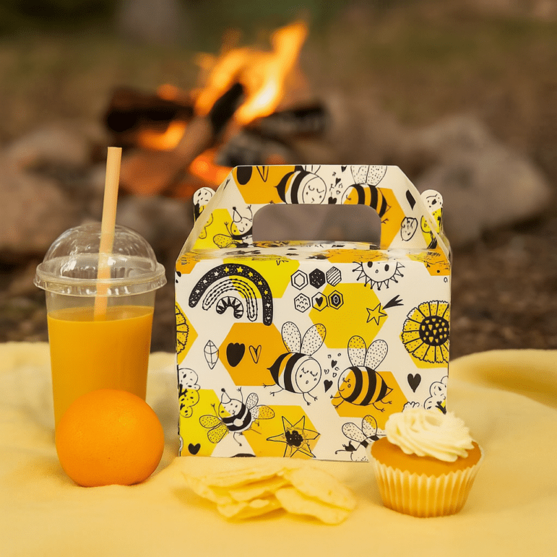 Bee Print Cardboard Lunch Box at Campfire