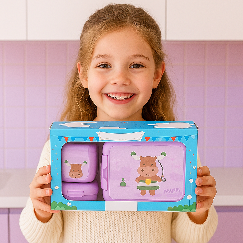 Purple Children’s Lunchbox Set Fun Moose