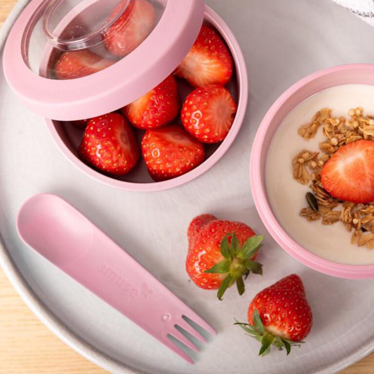 Pink Sporks with Breakfast Pot