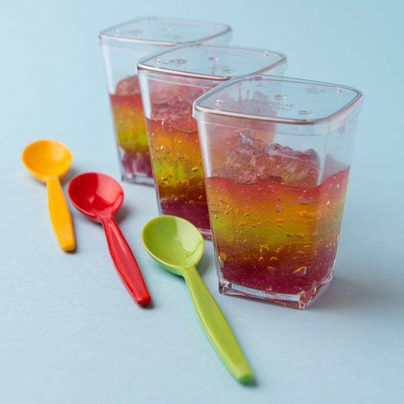 Jelly pots with reusable teaspoons