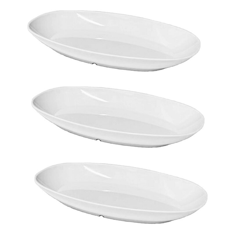 Large White Deep Oval Dishes Pack of 3