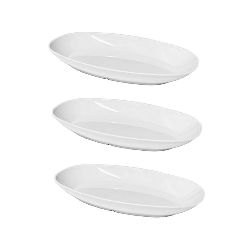 Small White Deep Oval Dishes Pack of 3