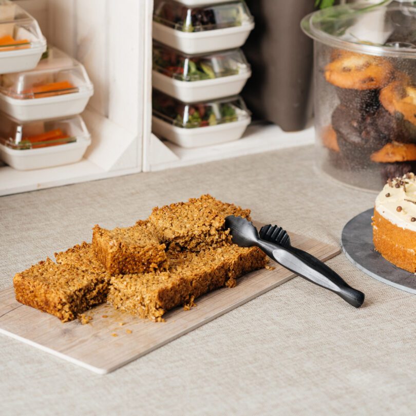 Cake on Rectangular Vintage Food Platter