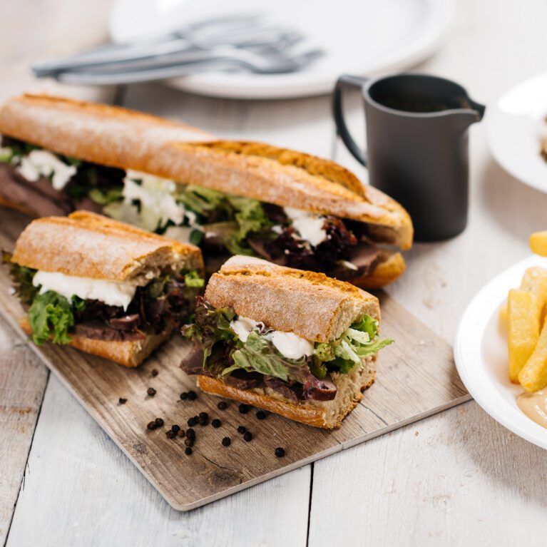 Vintage Flood Platter with Steak Sandwich