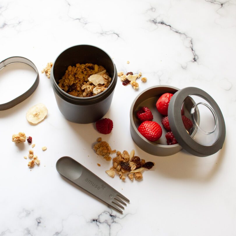 Cereal in Grey Breakfast Pot