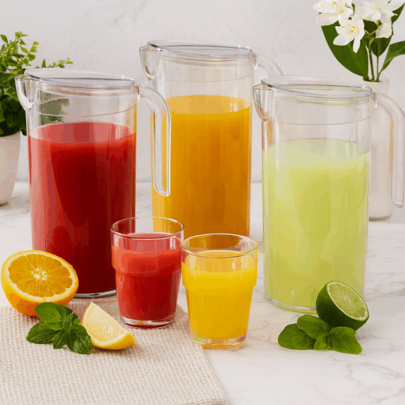 Fridge Jugs with Selection of Juices