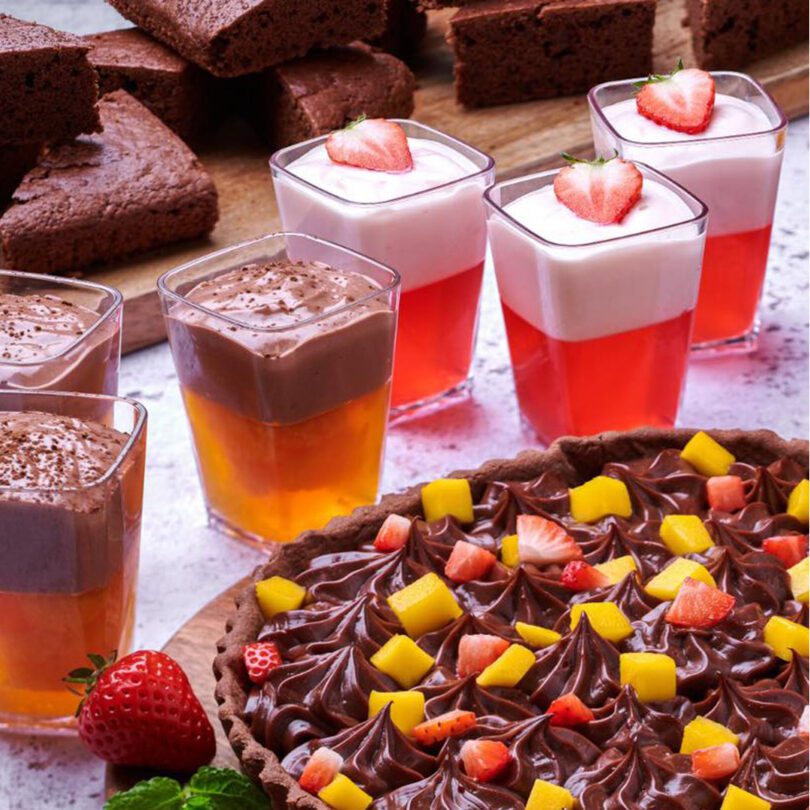 Layered Desserts IN Square Pots