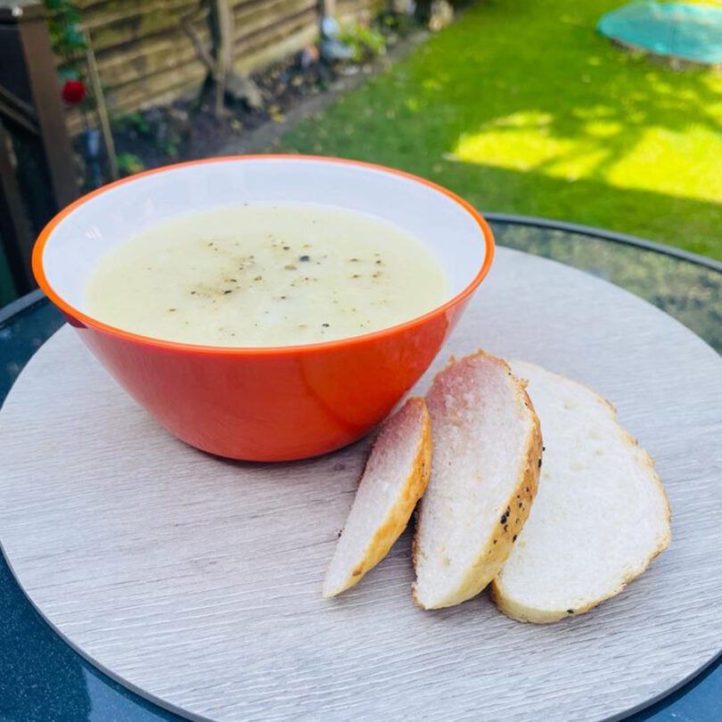 Soup in Orange Omada Cereal Bowl