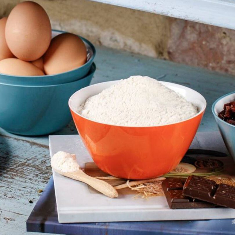 Flour and Eggs as Baking Prep in Omada Bowls