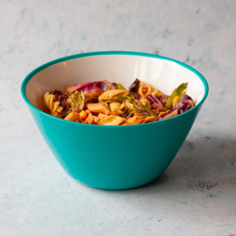 Pasta Salad in Turquoise Omada Bowl