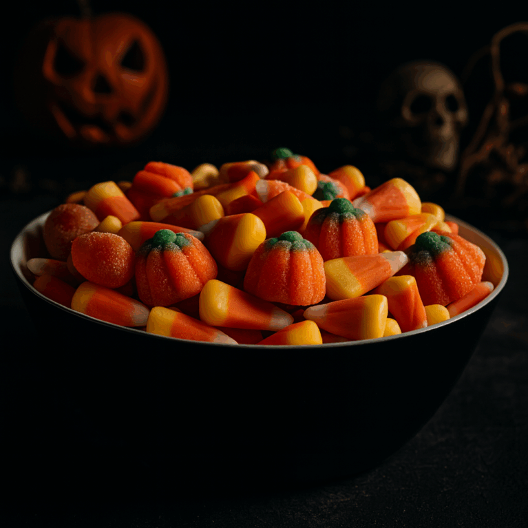 Halloween Candy in Large Omada Black Bowl