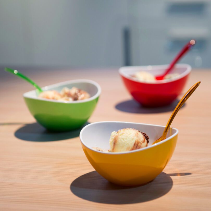 Curved Dessert Bowls with Ice Cream