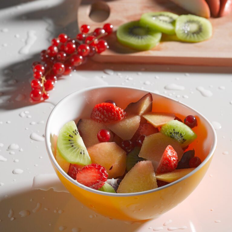 Yellow Curved Fruit Bowl