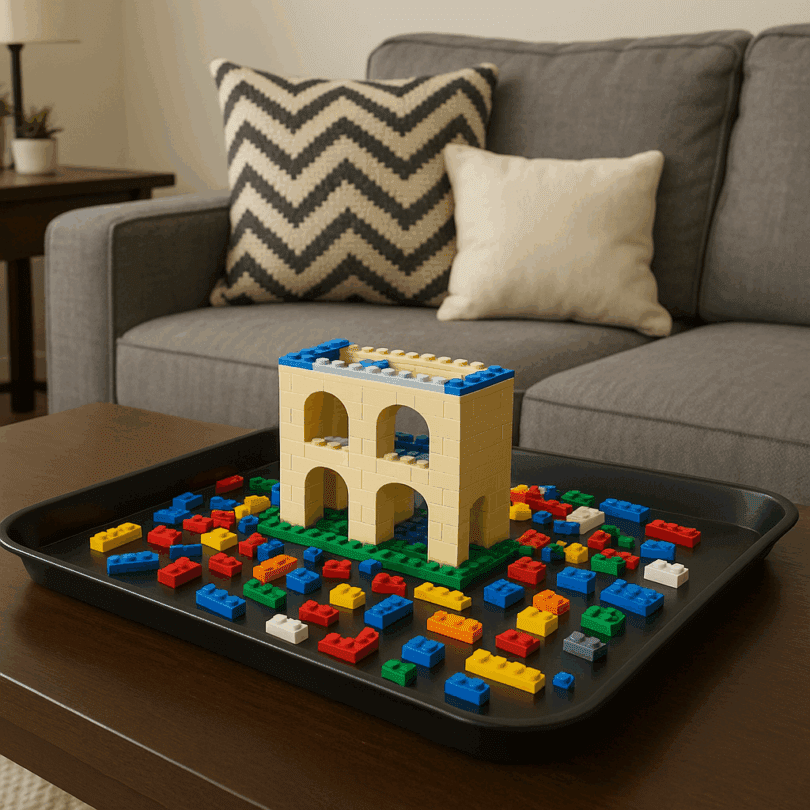 Large Black Display Tray for Lego Building
