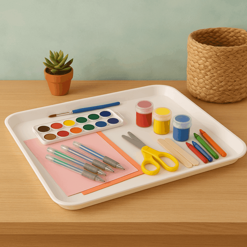 White Medium Display Tray as Crafts Tray