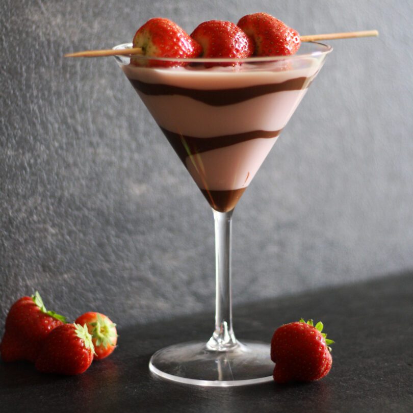 Strawberry Cocktail in a Martini Glass