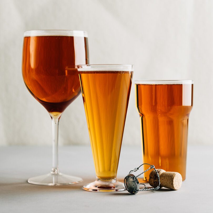 Beer in Shatterproof Plastic Glass