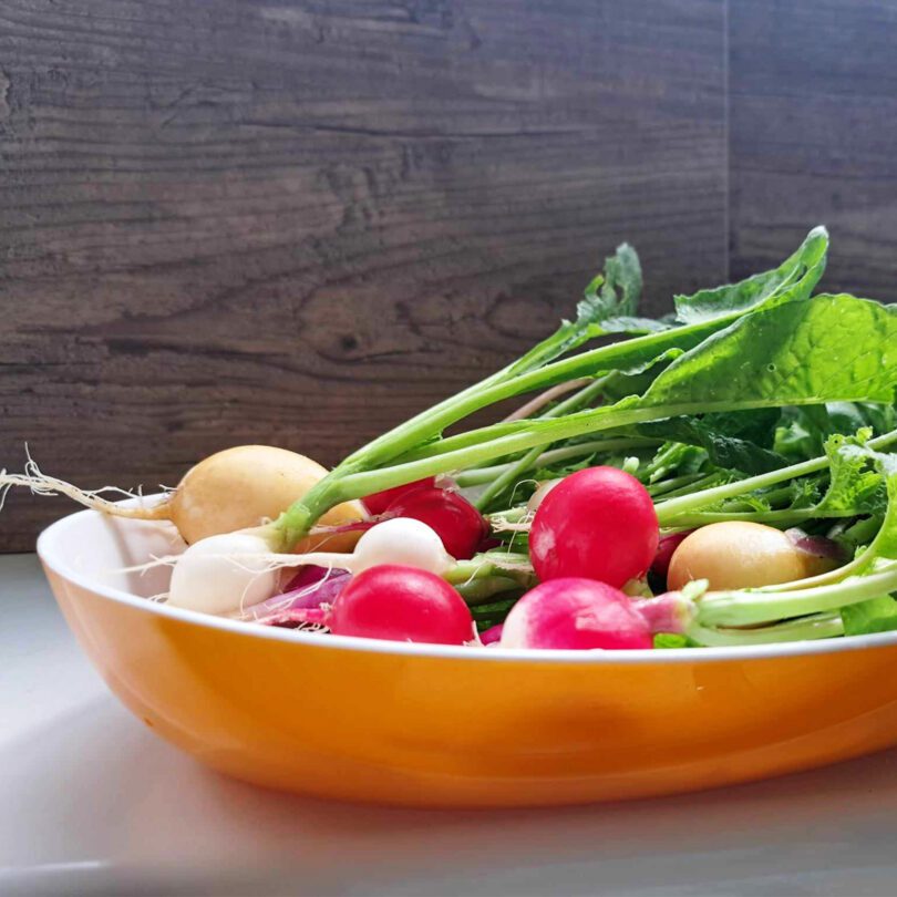 Seasonal Veg On Yellow Platter