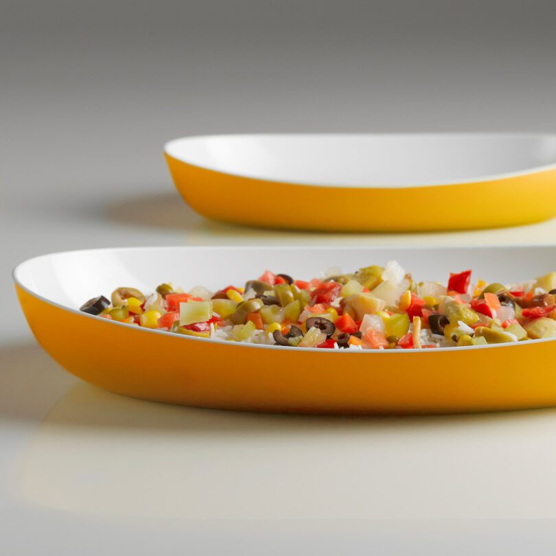 Salad on Yellow Oval Serving Platter