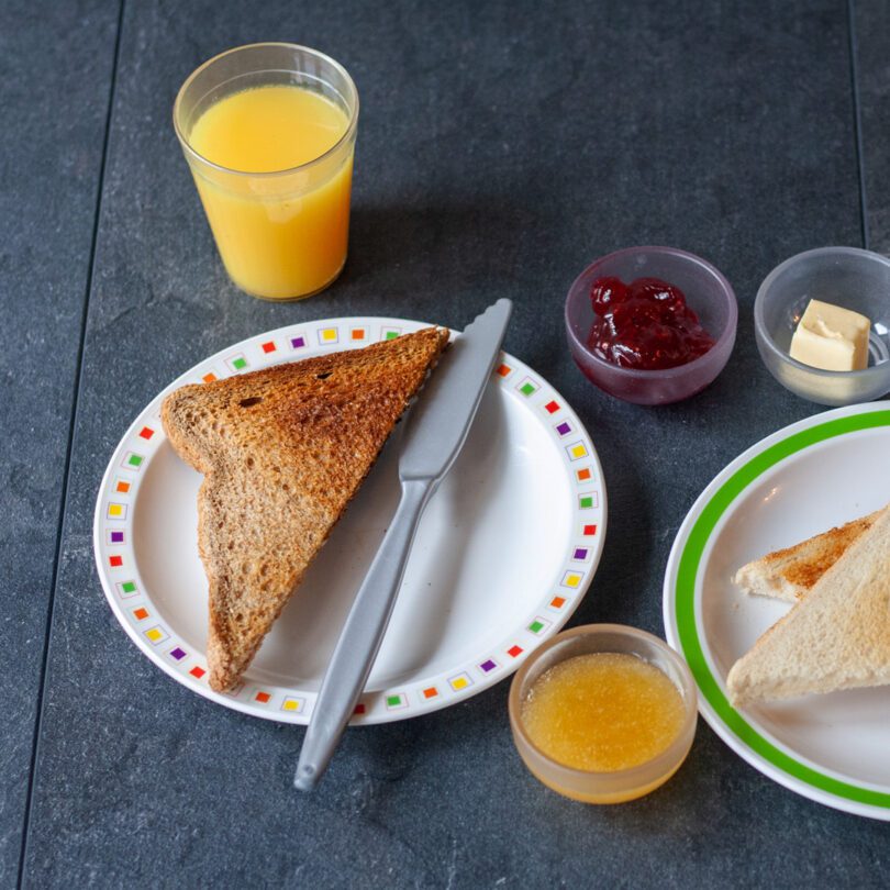 Toast on Small Patterned Plate