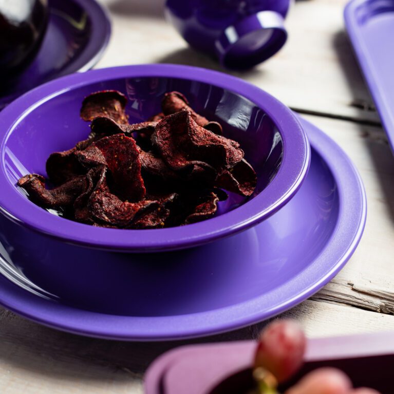 3 Piece Dinner Set in Purple with Snacks