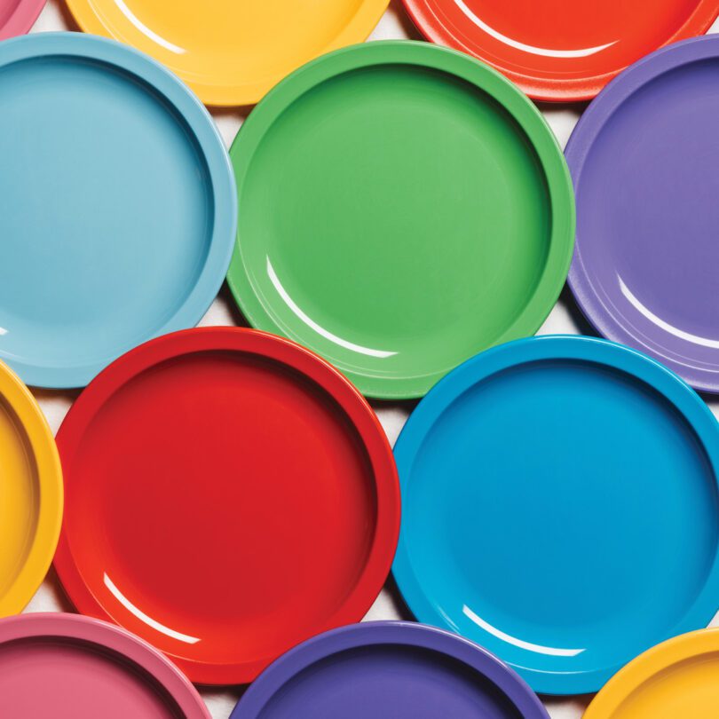 Colour range of Reusable Plastic Dinner Plates