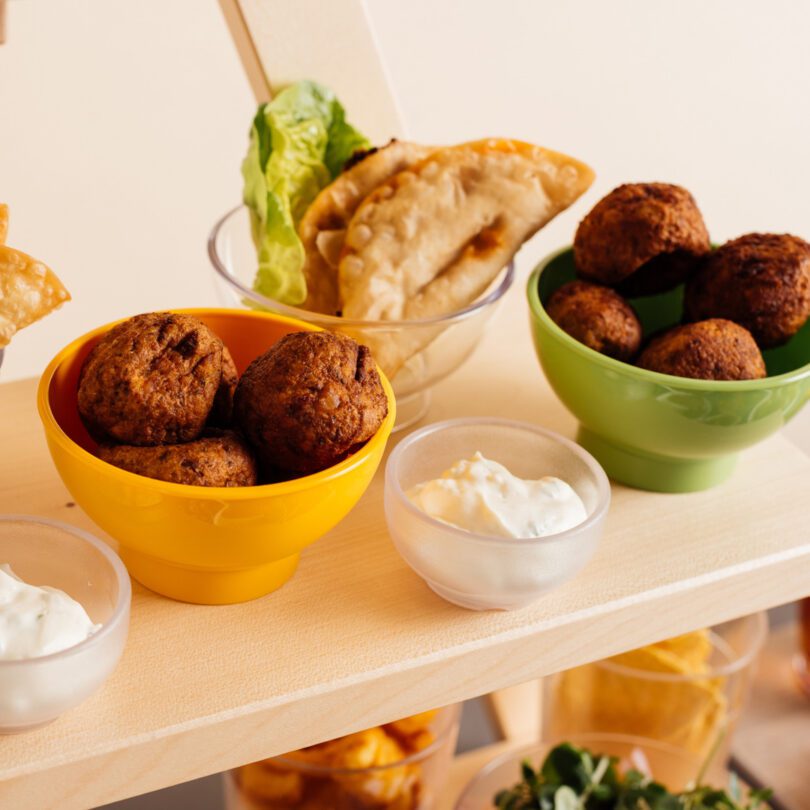 Small Snack Bowls with Falafels