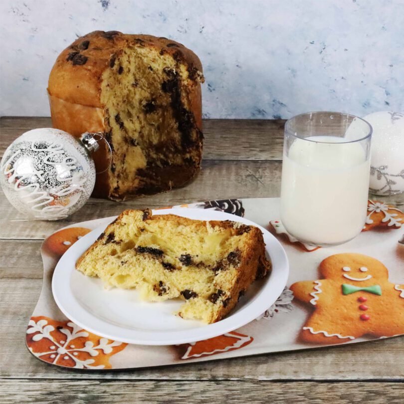 Panettone served on Gingerbread Christmas Serving Tray