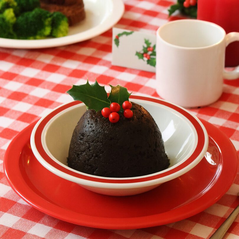 Christmas Red Duo Bowl with Dessert