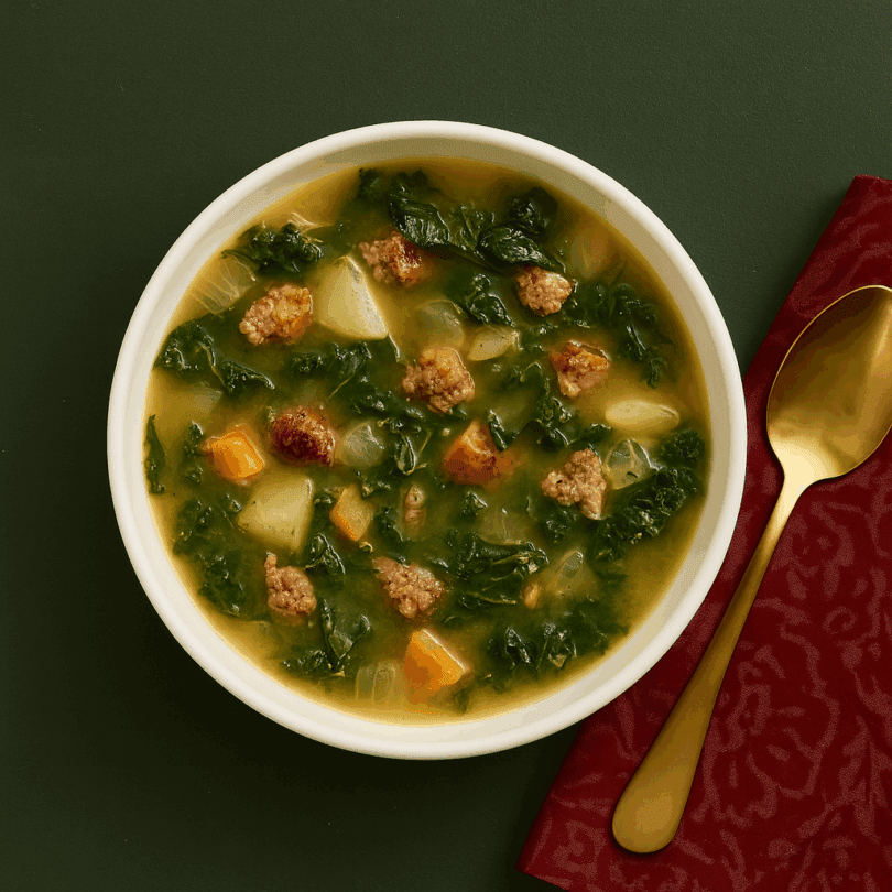 Medium White Walled Bowl with Soup