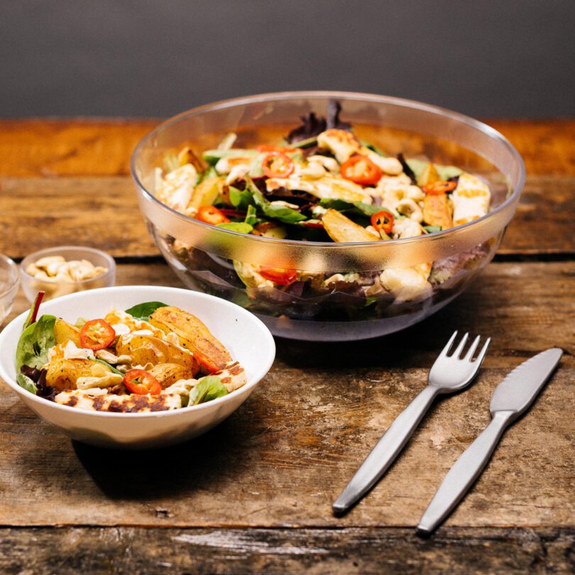 Salad in Large Clear Bowl