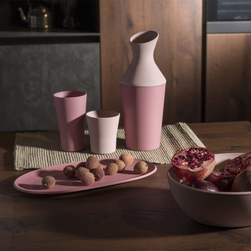 Pink ReAMO Serving Platter with Fresh Fruit Display