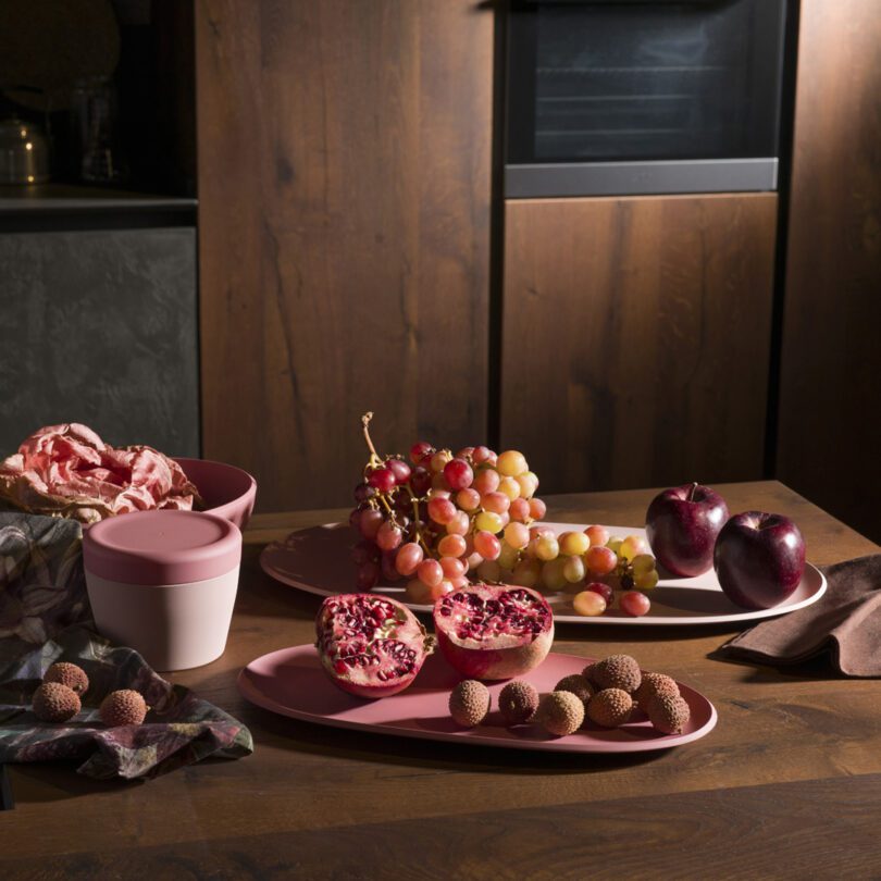 Rose Pink Sharing Platters with Fresh Fruit