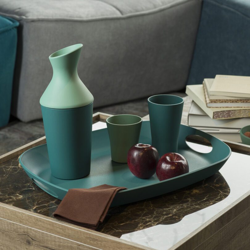 ReAMO Teal Tray On a Coffee Table