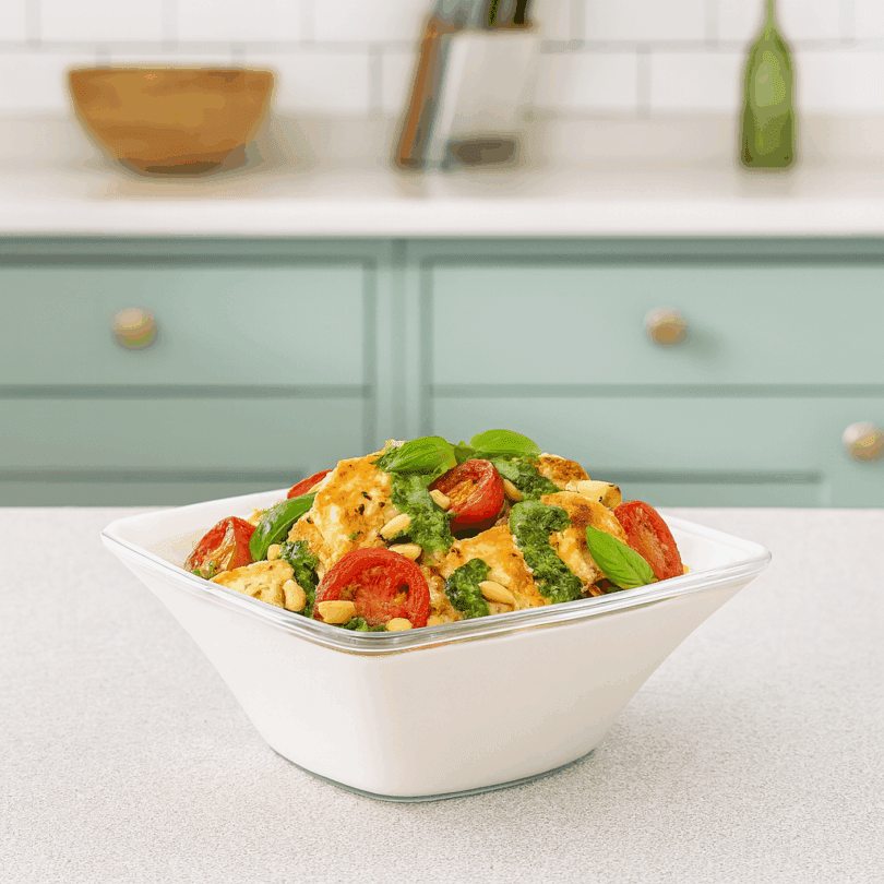 Square Medium Serving Bowl with Salad